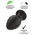 Фото 1: Силиконовая анальная пробка черная M (7.2 3.5cm)