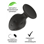 Фото 1: Силиконовая анальная пробка черная M (7.2 3.5cm)