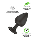 Фото 2: Черная силиконовая пробка с прозрачным кристаллом S