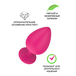 Фото 2: Розовая силиконовая пробка с прозрачным кристаллом 