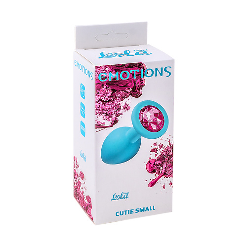 Анальная пробка Emotions Cutie Small Turquoise pink crystal