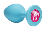 Фото 3: Анальная пробка Emotions Cutie Small Turquoise pink crystal