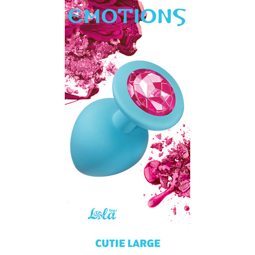 Анальная пробка Emotions Cutie Large Turquoise pink crystal