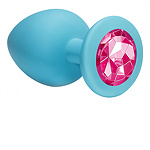 Фото 3: Анальная пробка Emotions Cutie Large Turquoise pink crystal