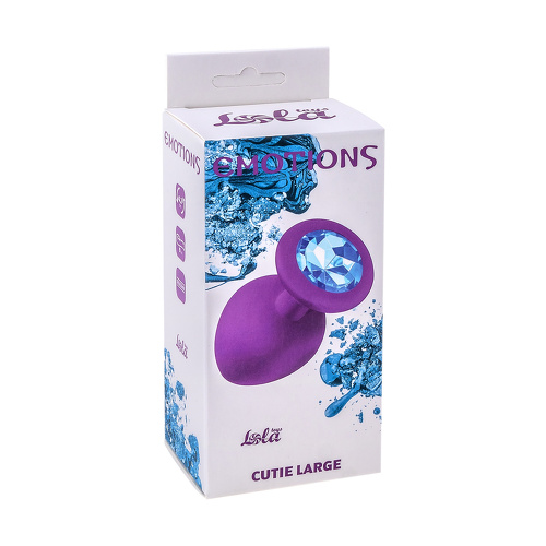 Анальная пробка Emotions Cutie Large Purple light blue crystall