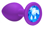 Фото 2: Анальная пробка Emotions Cutie Large Purple light blue crystall