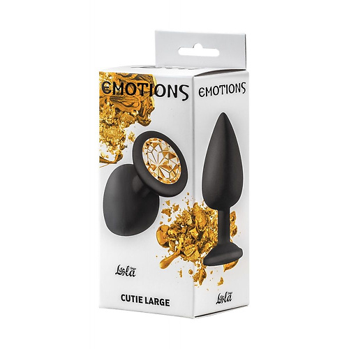 Анальная пробка Emotions Cutie Large Black golden crystal