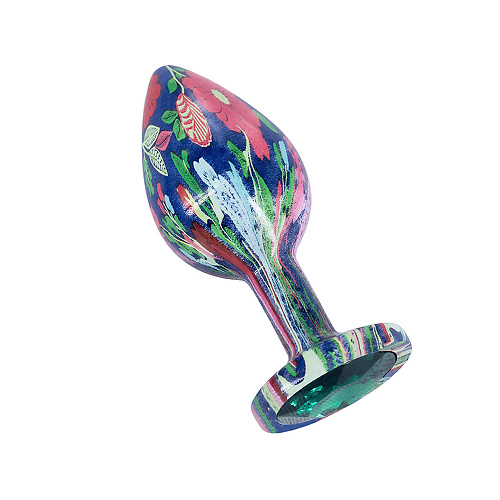 Эмалированная анальная пробка из алюминия с радужным кристаллом