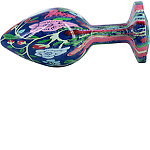 Фото 3: Эмалированная анальная пробка из алюминия с радужным кристаллом