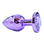 Фото 1: Фиолетовая алюминивая текстурная анальная пробка Large