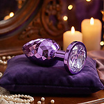 Фото 2: Фиолетовая алюминивая текстурная анальная пробка Large