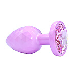 Фото 1: Розовая алюминивая текстурная анальная пробка Large