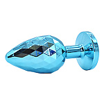 Фото 2: Голубая алюминивая текстурная анальная пробка Small