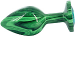 Фото 3: Эмалированная анальная пробка из алюминия с ярко зелёным кристаллом