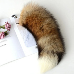 Фото 1: Металлическая анальная пробка с лисьим хвостом рыжая 40 см