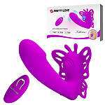 Фото 1: Вибратор с клиторальной и вагинальной стимуляциями Pretty Love с пультом ДУ