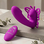 Фото 5: Вибратор с клиторальной и вагинальной стимуляциями Pretty Love с пультом ДУ