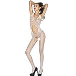 Фото 1: Боди-комбинезон с открытым животиком, белый, размер OS