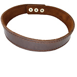 Фото 1: Ошейник кожаный коричневый узкий 25 мм