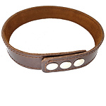 Фото 2: Ошейник кожаный коричневый узкий 25 мм
