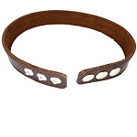 Фото 3: Ошейник кожаный коричневый узкий 25 мм