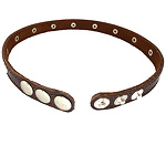 Фото 2: Ошейник кожаный коричневый узкий 15 мм