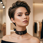 Фото 1: Ошейник черный с полукольцом