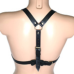 Фото 3: Сбруя-топ из натуральной кожи чёрная S M