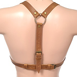 Фото 3: Сбруя-топ из натуральной кожи светло-коричневая S M