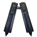 Фото 5: Наручники кожаные коричневые с карабином