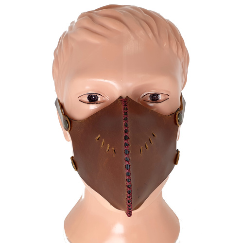 Маска-респиратор из натуральной кожи коричневая