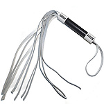 Фото 1: Плеть кожаная чёрно-белая