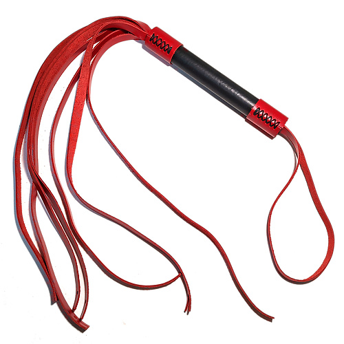 Плеть кожаная чёрно-красная