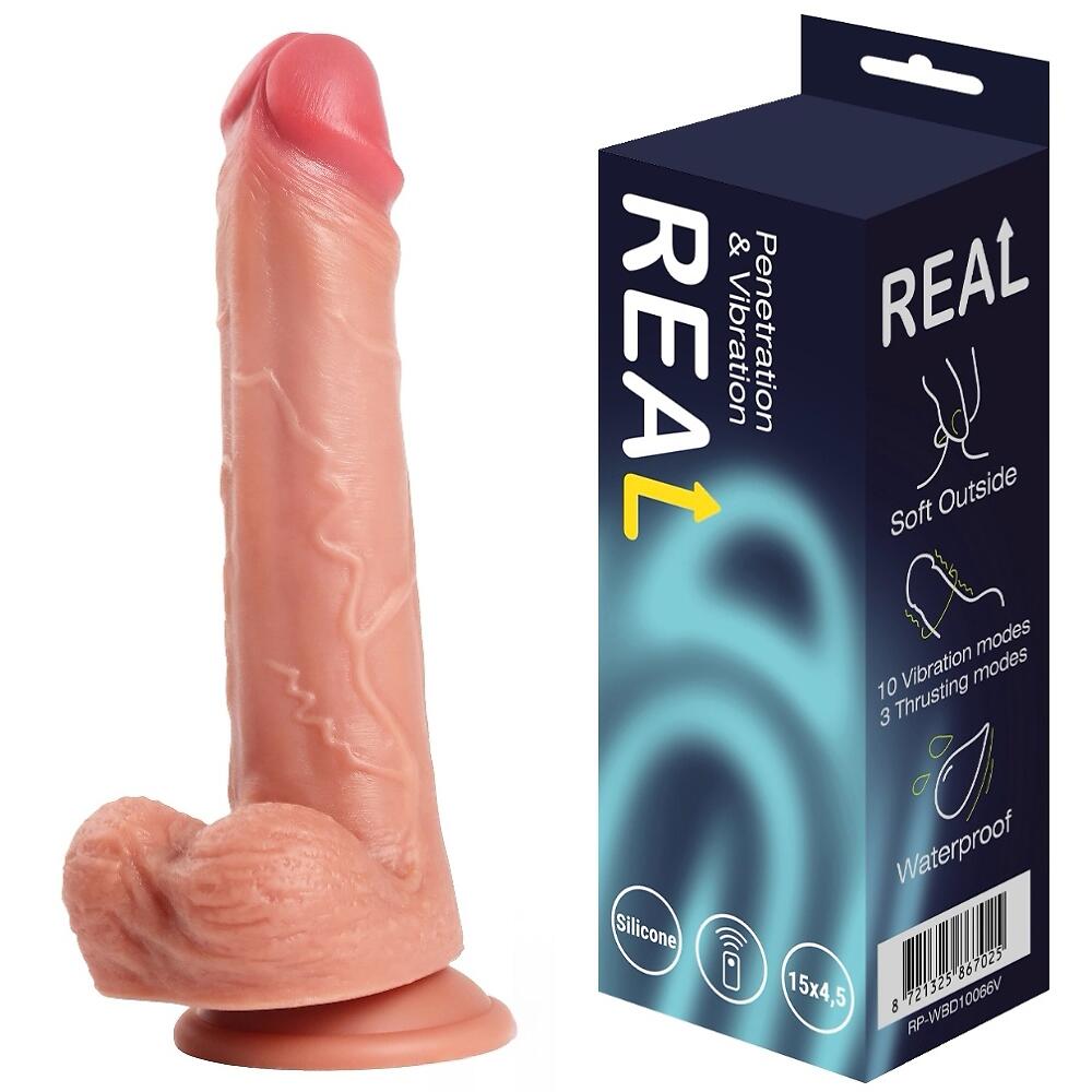 Фотография Реалистичный фаллоимитатор с функцией пенетрации и вибрации с дистанционным управлением 20,5см