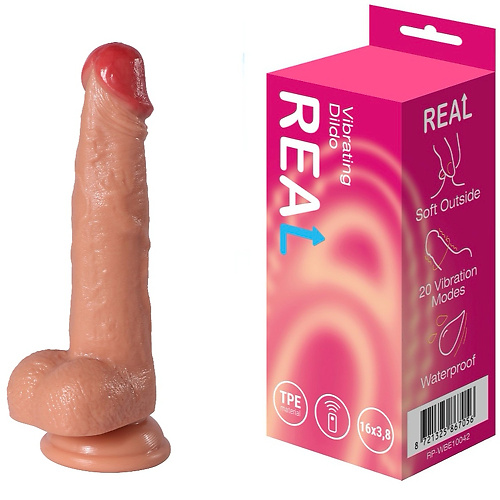 Реалистичный фаллоимитатор с функцией вибрации с дистанционным управлением 21см