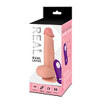 Фото 1: Реалистичный фаллоимитатор REAL Dual Layer с вибрацией пультом управления, dual PVC, 20х4 см