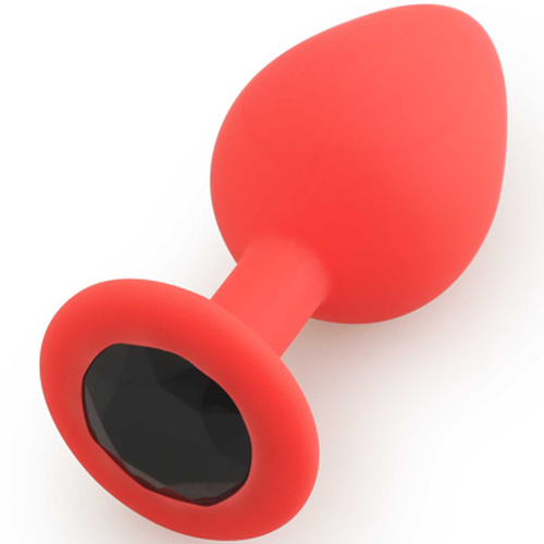 Анальная пробка Play Secrets Silicone Butt Plug Medium, красный черный