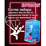 Фото 3: Набор SPRING с игральными кубиками лубрикантом Easy Go 100мл. и презервативами Sky Light №12