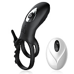 Фото 1: Эрекционное кольцо с вибрацией и утяжкой под мошонку на пульте ДУ