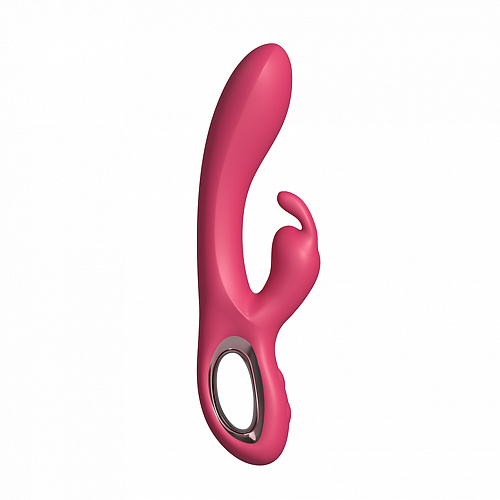 Силиконовый вибратор-кролик красный