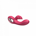 Фото 2: Силиконовый вибратор-кролик красный