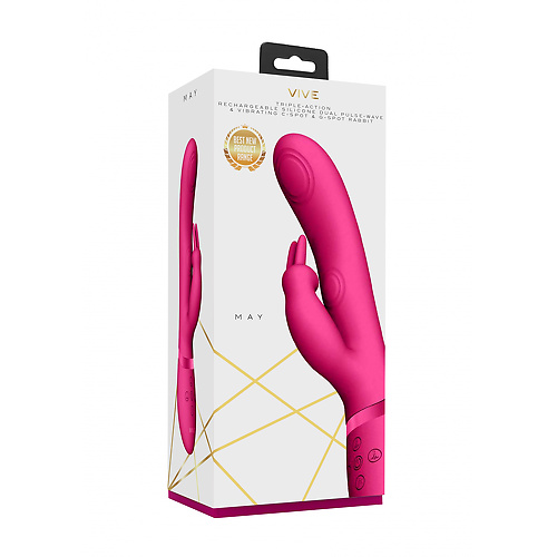 Вибромассажер May - Pulse-Wave   C-spot   G-Spot Rabbit - Pink
